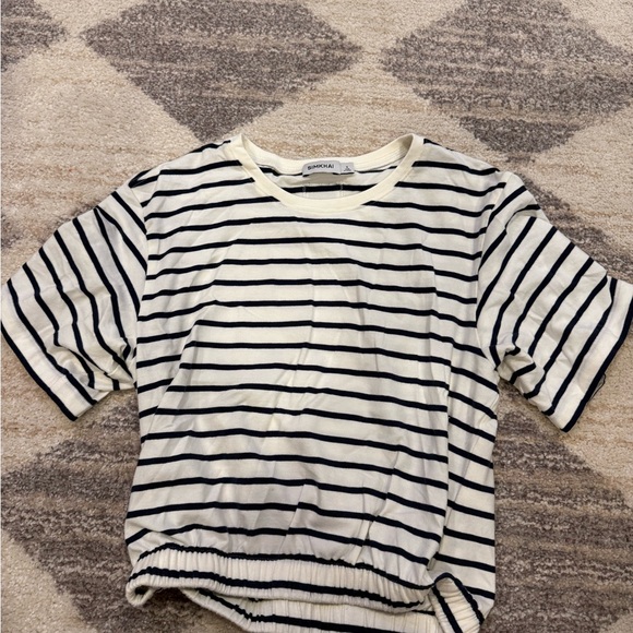Simkhai Tops - Cherokee Black and White Striped Tee